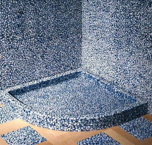 Receveur de douche d'angle - DOCCIA : ANGOLARE - Effepimarmi - surélevé / en composite