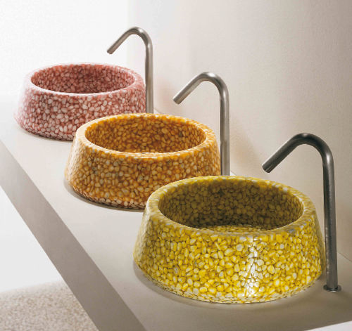 Vasque à poser - BOWL - Effepimarmi - en Riverstone® / ronde / contemporaine