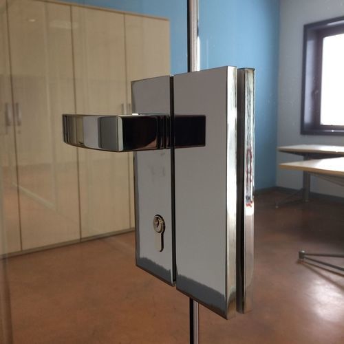 Serrure mécanique - Vertical  - Colcom - avec poignée / pour porte en verre / 1 point