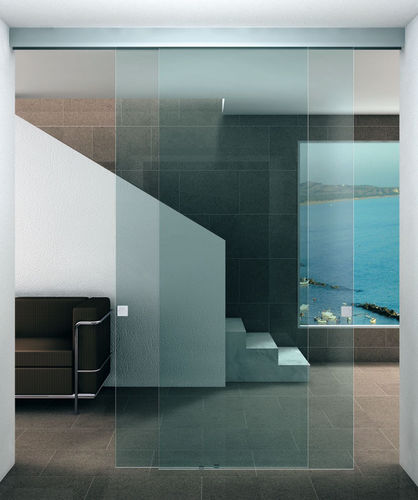 Système coulissant pour porte - TELESCOPICO EASY DOUBLE RAIL V-1200  - METALGLAS - pour porte en verre
