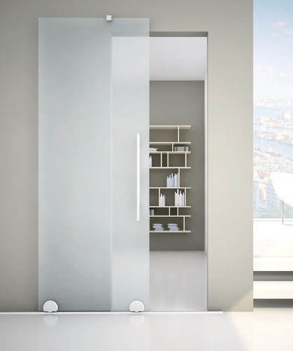 Système coulissant pour porte - ROLLING NAKED R-1200 - METALGLAS - pour porte en verre