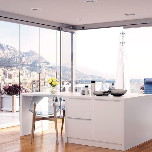 Baie vitrée coulissante-empilable - BALCONGLAS PARK FALCE - METALGLAS - en aluminium