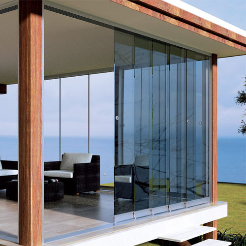 Baie vitrée télescopique - LG-100 LOGGIAGLAS - METALGLAS - en aluminium