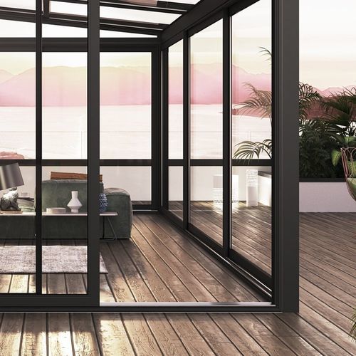 Baie vitrée coulissante - S.70 - Sunroom S.p.A. - en aluminium / structure en aluminium / à double vitrage