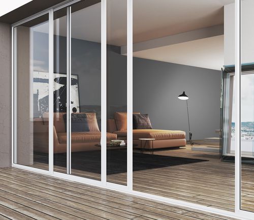 Baie vitrée coulissante - S.50  - Sunroom S.p.A. - en aluminium / en inox / structure en aluminium