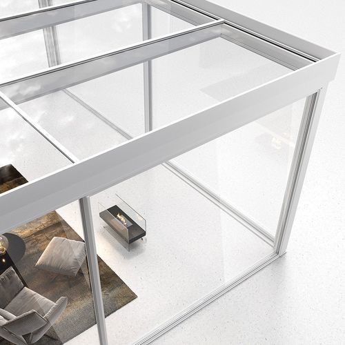 Pergola autoportée - PURO TT - Sunroom S.p.A. - adossée / aluminium / en verre