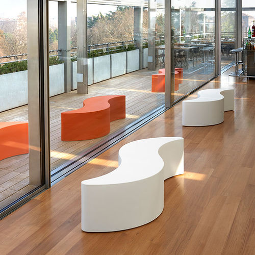 Banc de jardin design original - WAVE  - SLIDE - en polyéthylène / modulaire / lumineux