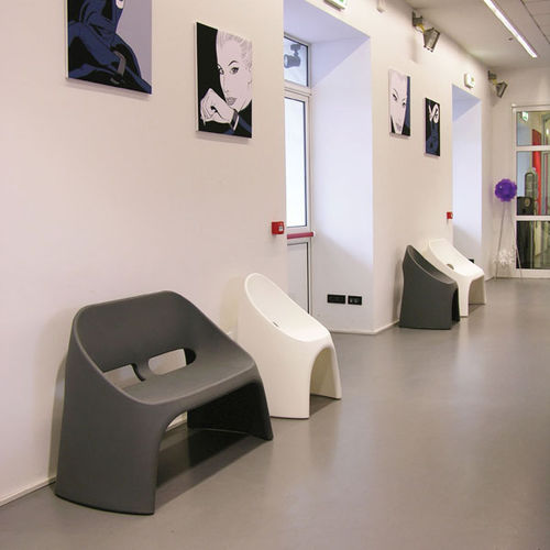 Banc de jardin contemporain - AMELIE - SLIDE - en polyéthylène / avec dossier / d'intérieur