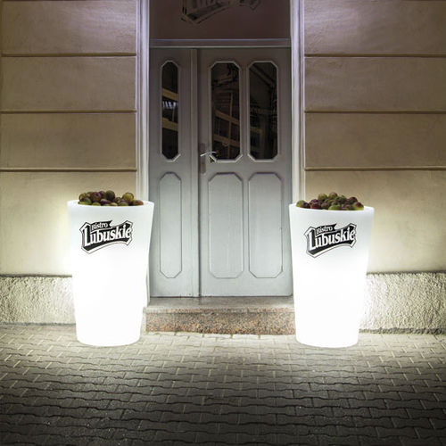 Pot de jardin en polyéthylène - X-POT - SLIDE - rond / lumineux