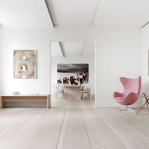 Parquet massif - Dinesen - en douglas / point de Hongrie / huilé