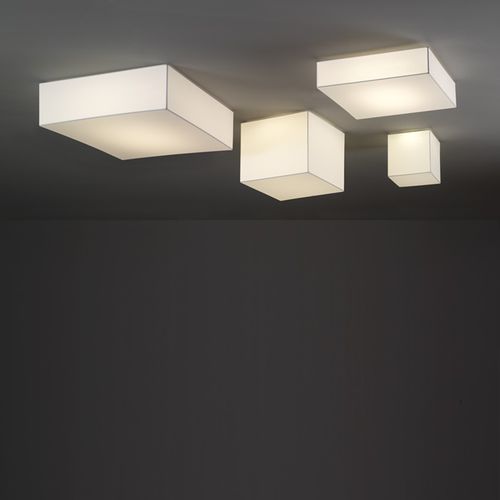 Plafonnier contemporain - BLOCK - Ole! Lighting - carré / en métal / en toile