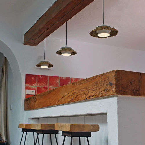 Suspension - ILLA - Ole! Lighting - en métal / en acrylique / en fibre naturelle