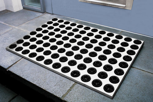Tapis d'entrée résidentiel - FEET-BACK I - RADIUS DESIGN - en inox / avec brosse