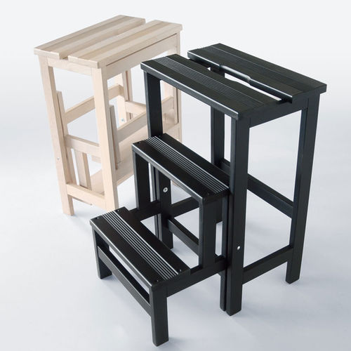 Tabouret contemporain - STOOL LADDER - RADIUS DESIGN - en hêtre / pliant / escabeau