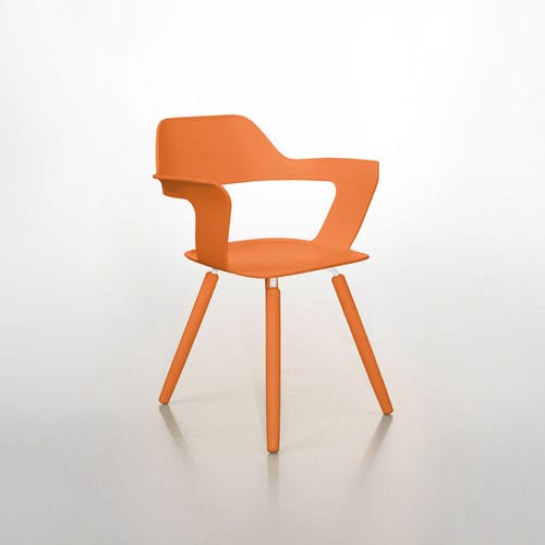 Chaise contemporaine - MUSE - RADIUS DESIGN - d'extérieur / d'intérieur / en acier à revêtement par poudre