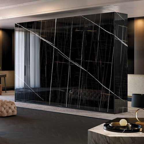 Armoire contemporaine - GLASS - Olivieri - en bois laqué brillant / en verre / en aluminium anodisé