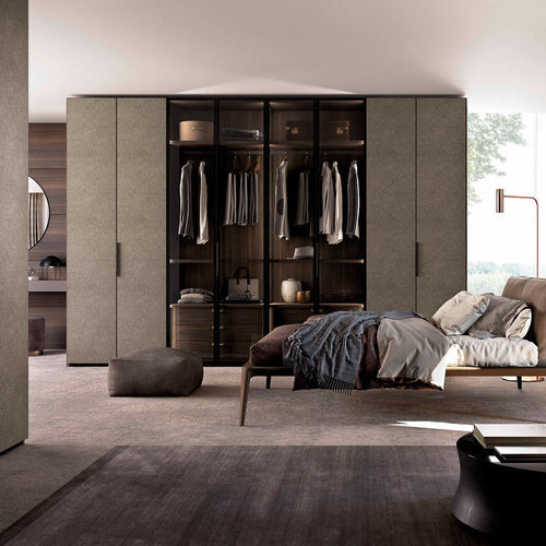 Armoire contemporaine - FAB - Olivieri - en verre / en cuir / en aluminium anodisé