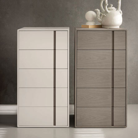 Chiffonnier contemporain - MARTIN  - Olivieri - en placage de bois / en MDF laqué / blanc