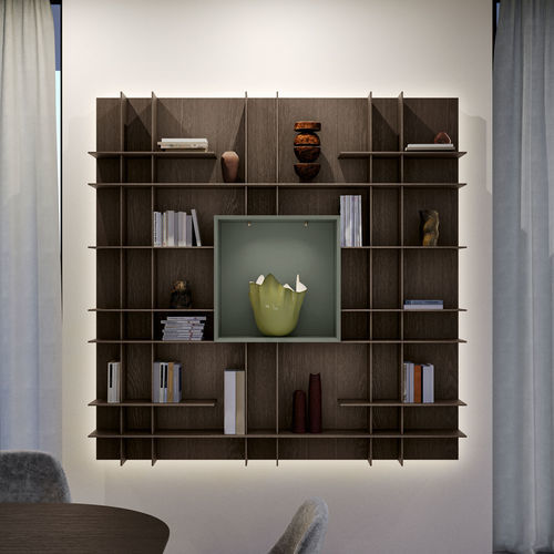 Bibliothèque murale - MOVIDA 2.0 - Olivieri - contemporaine / en bois laqué / en chêne