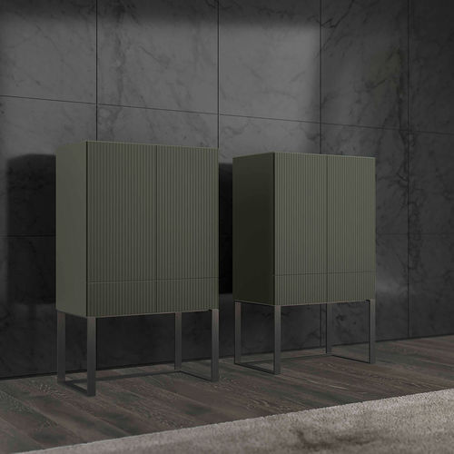 Meuble bar contemporain - AQUA  - Olivieri - en bois laqué / en verre / en métal