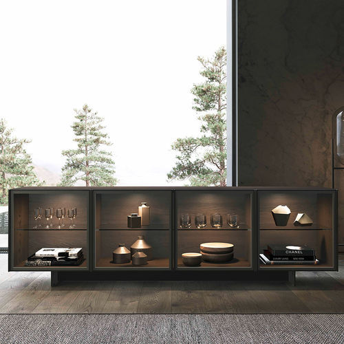 Buffet contemporain - THELMA - Olivieri - en chêne / en verre / à portes battantes