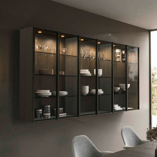 Vitrine contemporaine - LOUISE - Olivieri - murale / en verre / en chêne