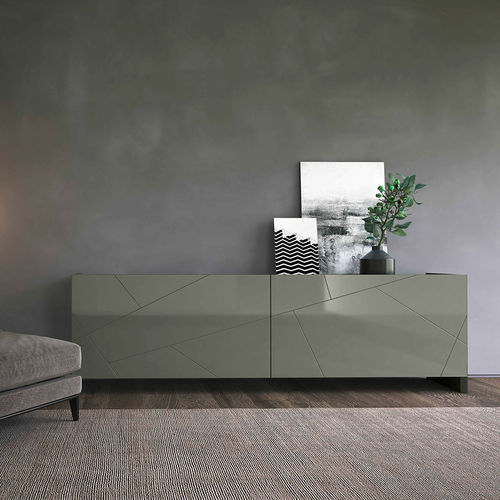 Buffet contemporain - COPLANAR  - Olivieri - en bois / en verre / avec éclairage intégré