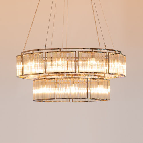 Lustre contemporain - STILIO - Licht im Raum Dinnebier - en verre / en acier inoxydable / en aluminium