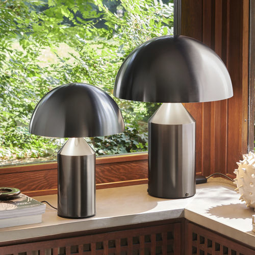 Lampe de table - ATOLLO  - Oluce - en aluminium / en nickel / en satin