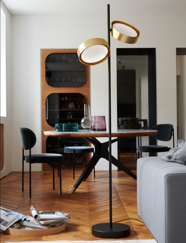Lampe sur pied - BERLIN - Oluce - en métal / en laiton / en verre