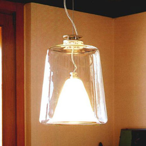 Suspension - LANTERNA - Oluce - en aluminium / en verre de Murano / contemporaine