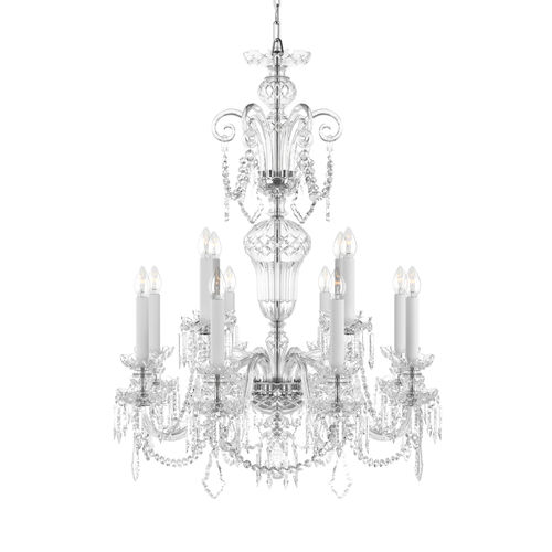Lustre classique - RUDOLF : HISTORIC DESIGN - Preciosa - en cristal / en laiton chromé / fait main
