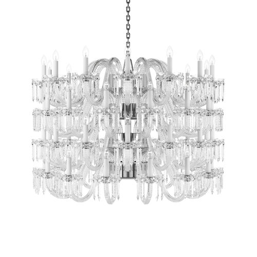 Lustre classique - RUDOLF : CROWN - Preciosa - en cristal / en chrome / fait main