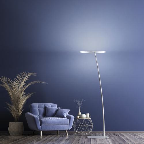 Lampe sur pied - ANTIGUA_FL - LINEA LIGHT GROUP - en métal / en verre / contemporaine