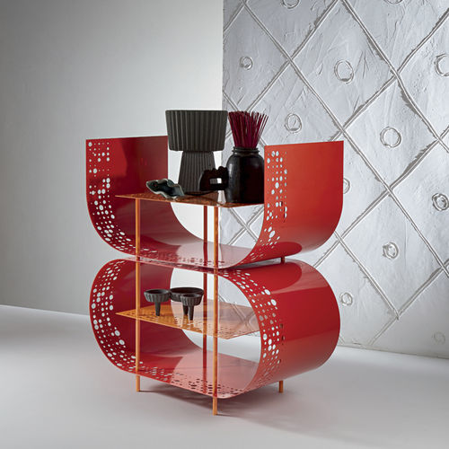 Étagère contemporaine - CUTOUT - Siru Lighting - en métal / Fabriquée en Italie / orange