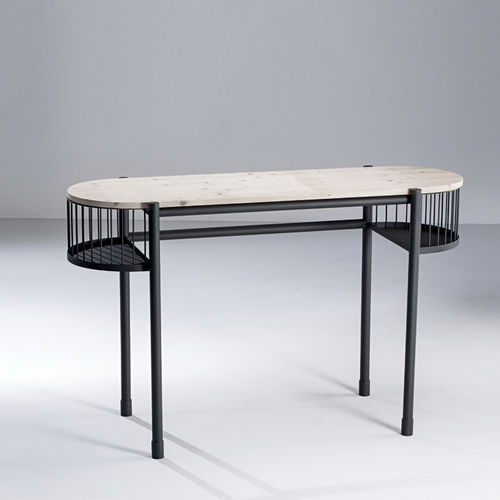 Console contemporaine - TORII - Siru Lighting - en bois massif / avec piètement en métal peint / ovale