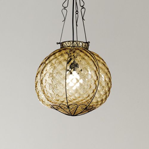 Suspension - BOLLA - Siru Lighting - en fil de métal / en verre soufflé / classique