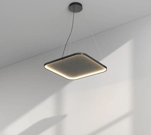 Panneau acoustique suspendu - QUANTUM SILHOUETTE - PROLICHT - en PET / carré / aspect tissu