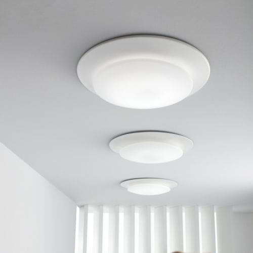 Plafonnier contemporain - OSLO - Carpyen, - rond / en verre / en métal laqué