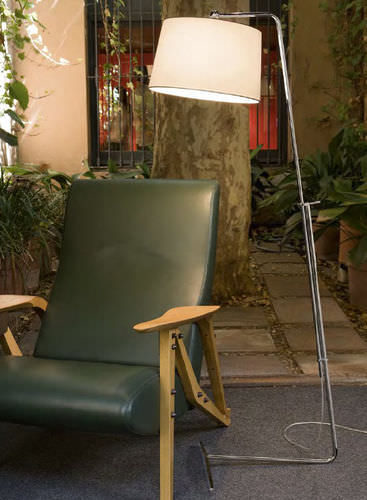 Lampe sur pied - MIA - Carpyen, - en métal chromé / en coton / contemporaine