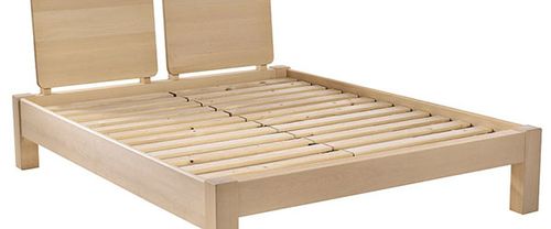 Lit double - FRAU FLEX - contemporain / avec tête de lit / en bois massif