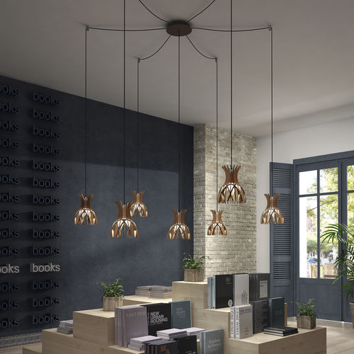 Suspension - DOMITA S/20/7L - BOVER Barcelona - en aluminium / en bois / contemporaine