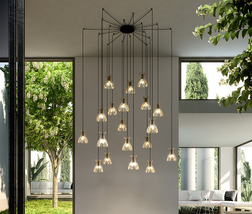 Suspension - DOMITA S/20/19L - BOVER Barcelona - en aluminium / en bois / contemporaine
