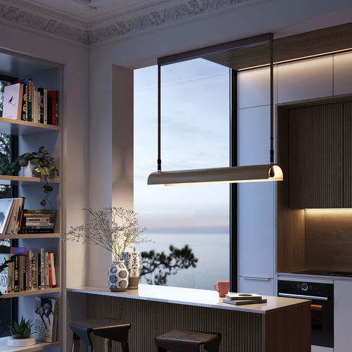 Suspension - Aluet S/100 - BOVER Barcelona - en aluminium / en acier / en bois