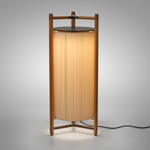 Lampe de sol - Kando P/111 - BOVER Barcelona - en aluminium / en teck / en polycarbonate