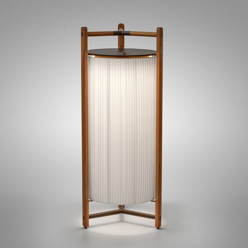 Lampe de sol - Kando P/111/R - BOVER Barcelona - en aluminium / en teck / en polycarbonate