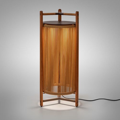 Lampe de sol - Kando P/111  - BOVER Barcelona - en aluminium / en teck / en polycarbonate