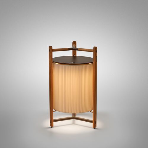 Lampe de sol - Kando P/76/R - BOVER Barcelona - en aluminium / en teck / en polycarbonate