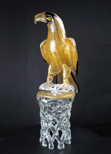 Sculpture en verre de Murano - HAWK  - Arte di Murano - en or / fait main / Fabriquée en Italie