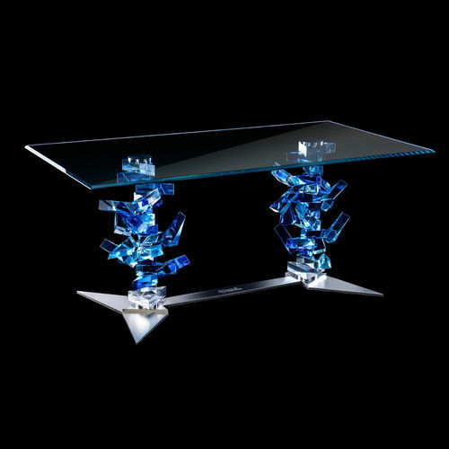 Table à manger design original - TBL/1/PSM - Arte di Murano - en verre de Murano / en acier / avec piètement en acier